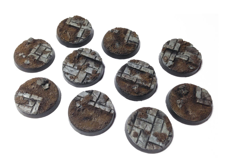 Resin Base - Broken City Round - 25mm (10)