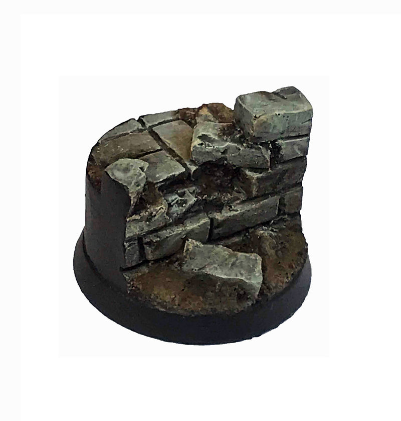 Resin Base - Broken City Round - 25mm Hero (1)