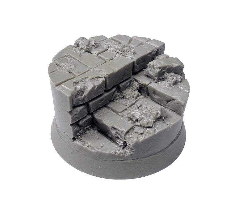 Resin Base - Broken City Round - 32mm Hero (1)