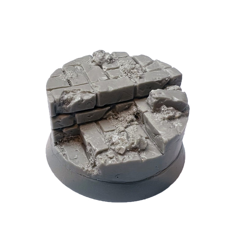 Resin Base - Broken City Round - 32mm Hero (1)