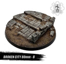 Resin Base - Broken City Round - 80mm (1B)