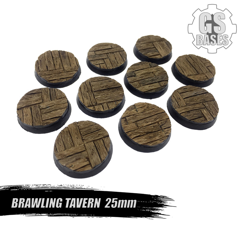 Resin Base - Brawling Tavern Round - 25mm (10)