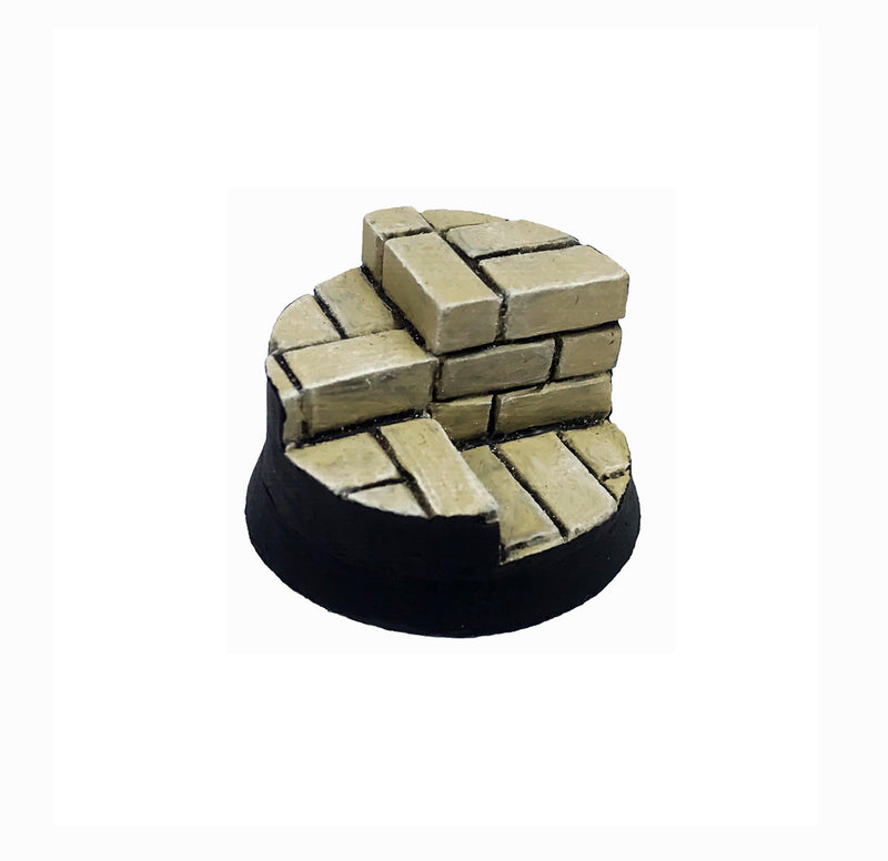 Resin Base - Cobblestone Courtyard Round - 25mm Hero (1)