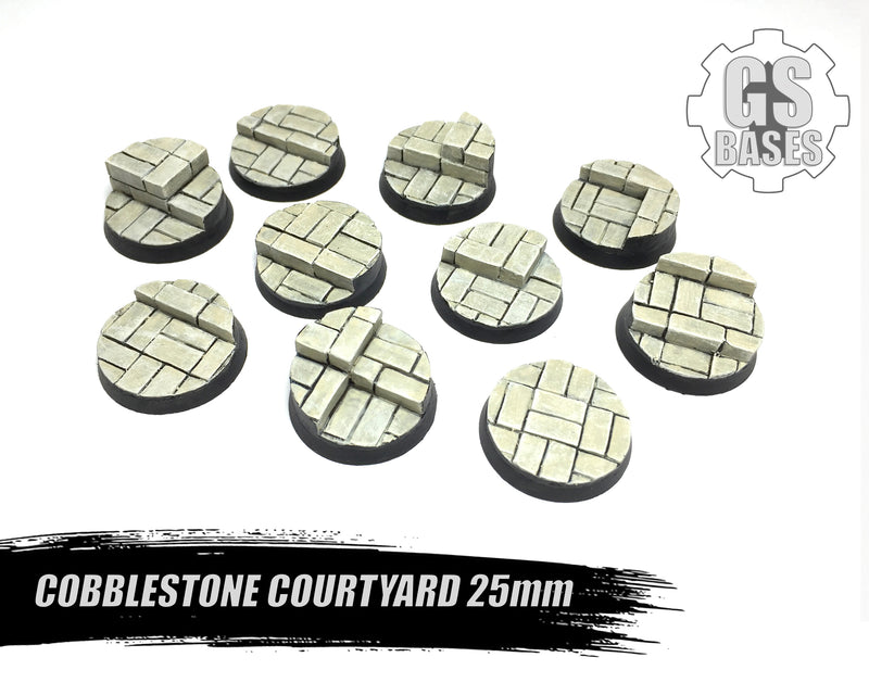 Resin Base - Cobblestone Courtyard Round - 25mm (10)