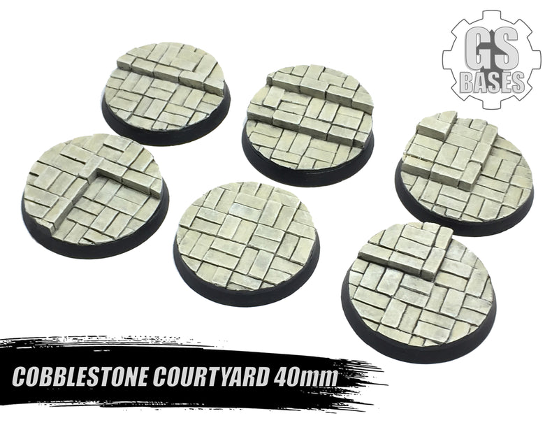 Resin Base - Cobblestone Courtyard Round - 40mm (6)