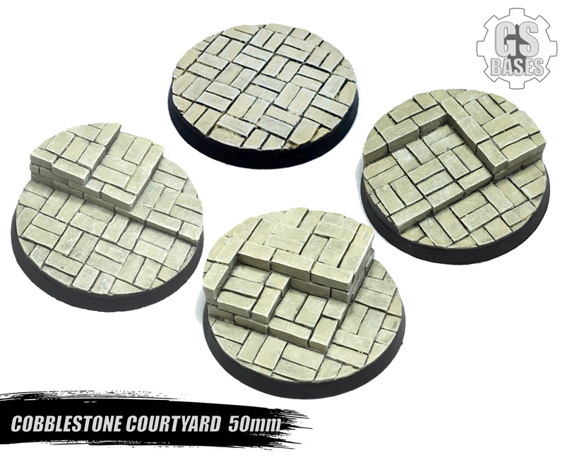 Resin Base - Cobblestone Courtyard Round - 50mm (4)