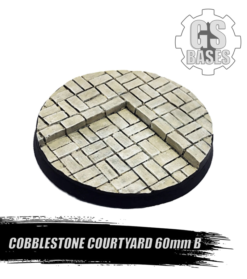 Resin Base - Cobblestone Courtyard Round - 60mm (1B)