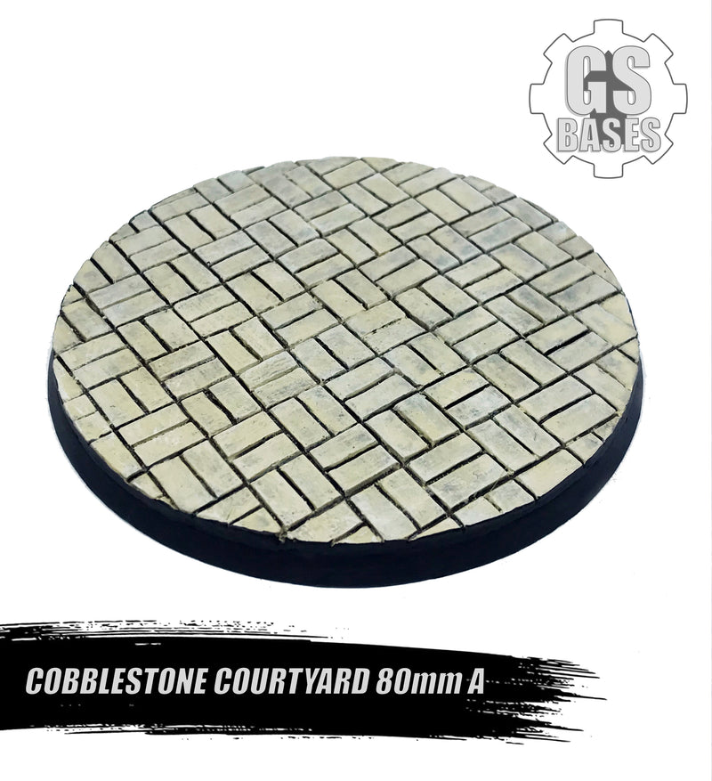 Resin Base - Cobblestone Courtyard Round - 80mm (1A)