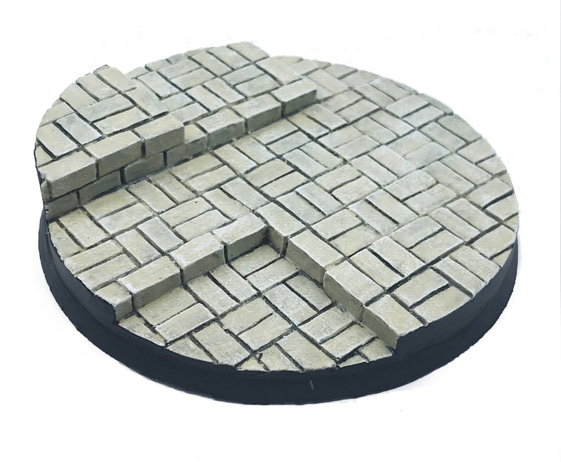 Resin Base - Cobblestone Courtyard Round - 80mm (1B)