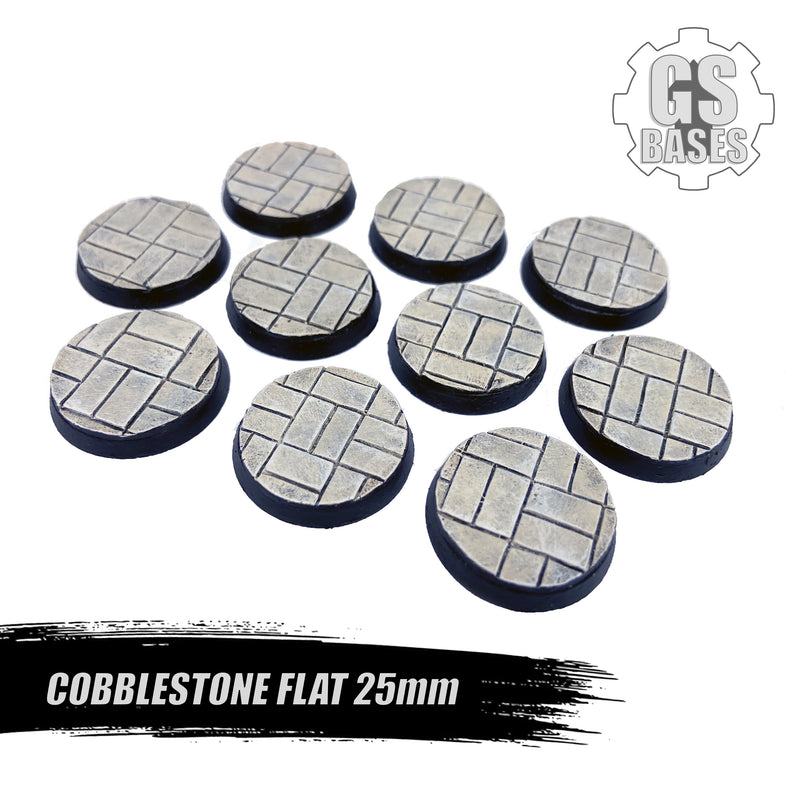 Resin Base - Cobblestone Flat Round - 25mm (10)