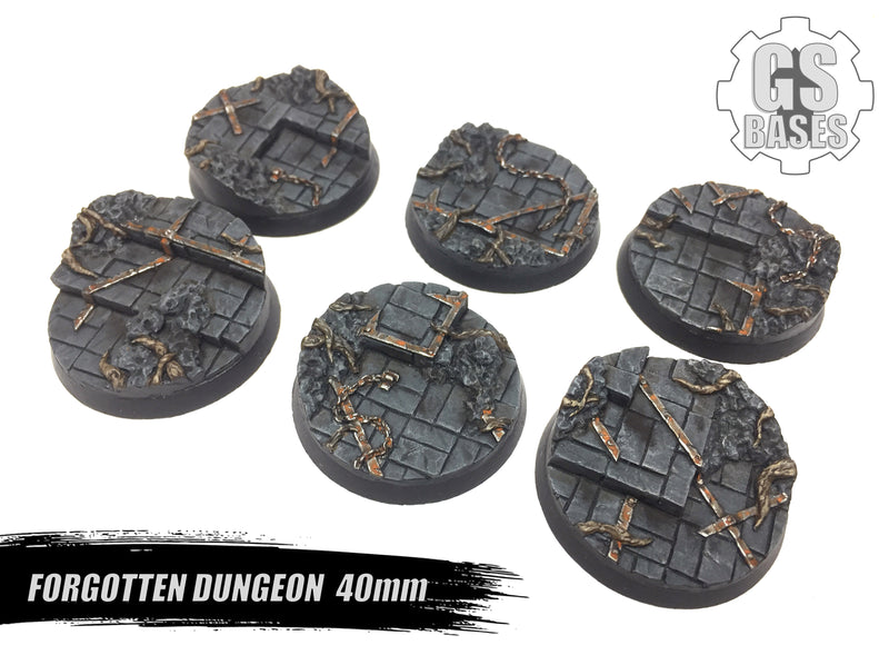 Resin Base - Forgotten Dungeon Round - 40mm (6)