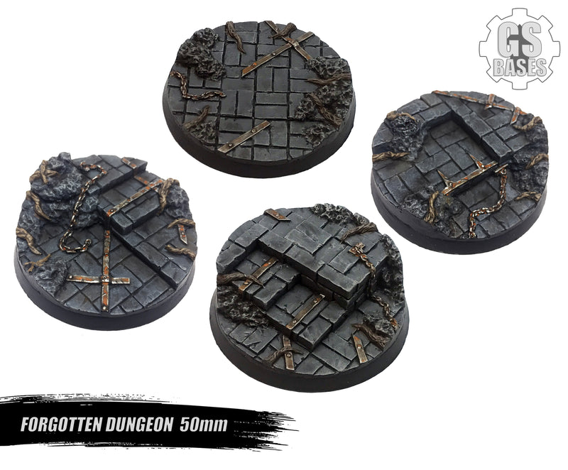 Resin Base - Forgotten Dungeon Round - 50mm (4)