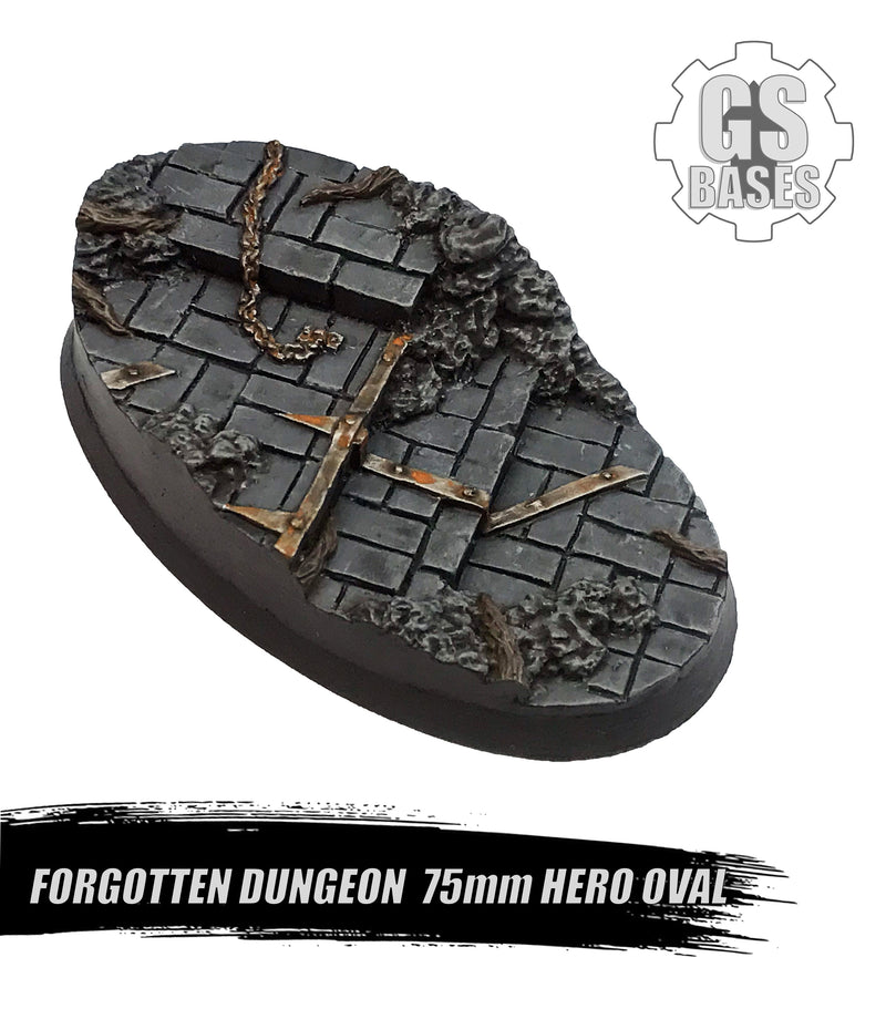 Resin Base - Forgotten Dungeon Oval - 75x42mm Hero (1)