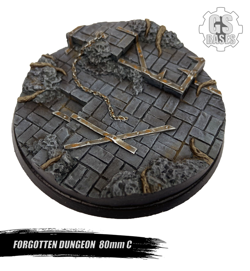 Resin Base - Forgotten Dungeon Round - 80mm (1B)