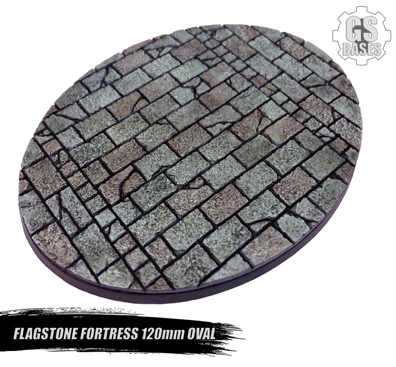 Resin Base - Flagstone Fortress Oval - 120x92mm (1)