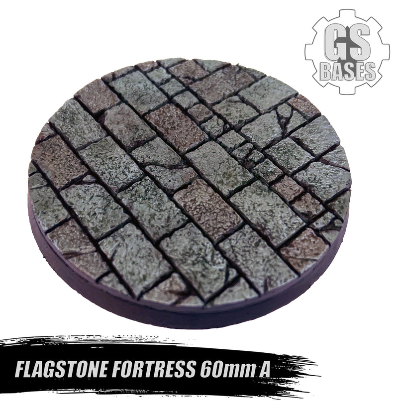 Resin Base - Flagstone Fortress Round - 60mm (1A)