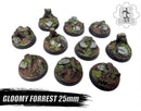 Resin Base - Gloomy Forrest Round - 25mm (10)