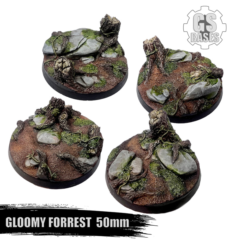 Resin Base - Gloomy Forrest Round - 50mm (4)