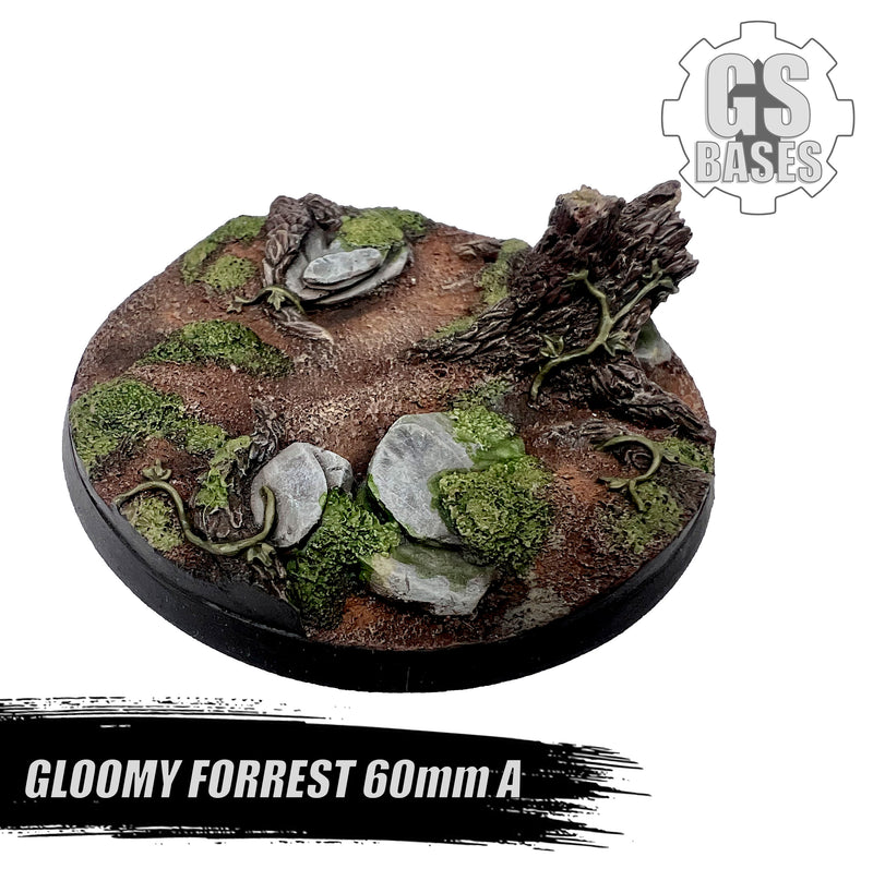 Resin Base - Gloomy Forrest Round - 60mm (1A)