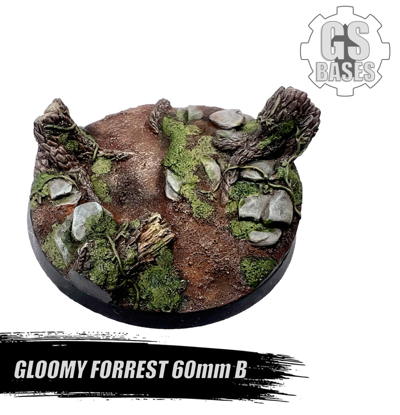 Resin Base - Gloomy Forrest Round - 60mm (1B)