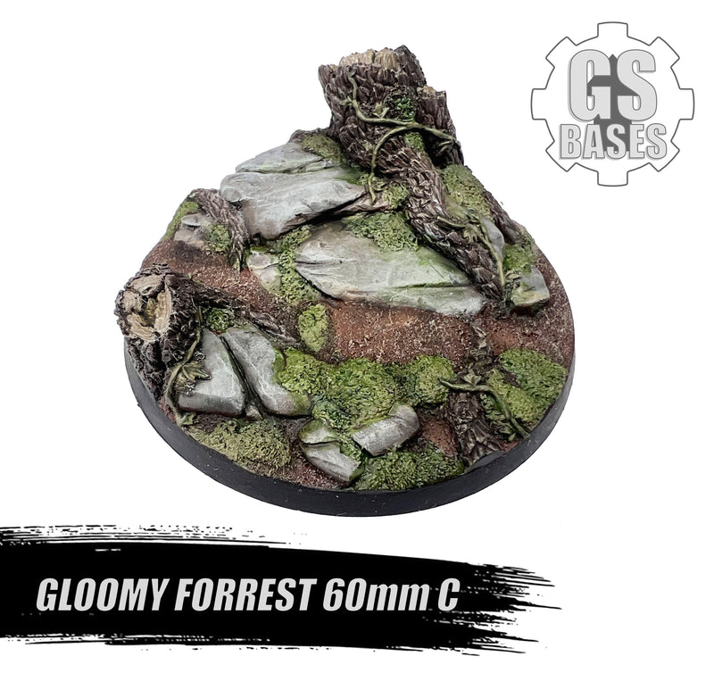 Resin Base - Gloomy Forrest Round - 60mm (1C)