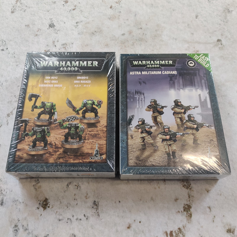 Warhammer 40k Easy to buld Ork Boyz and Cadians - In Box AV033