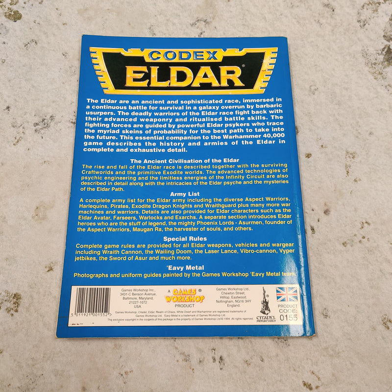 Warhammer 40k 2nd Edition Codex Eldar 1994 BK0010