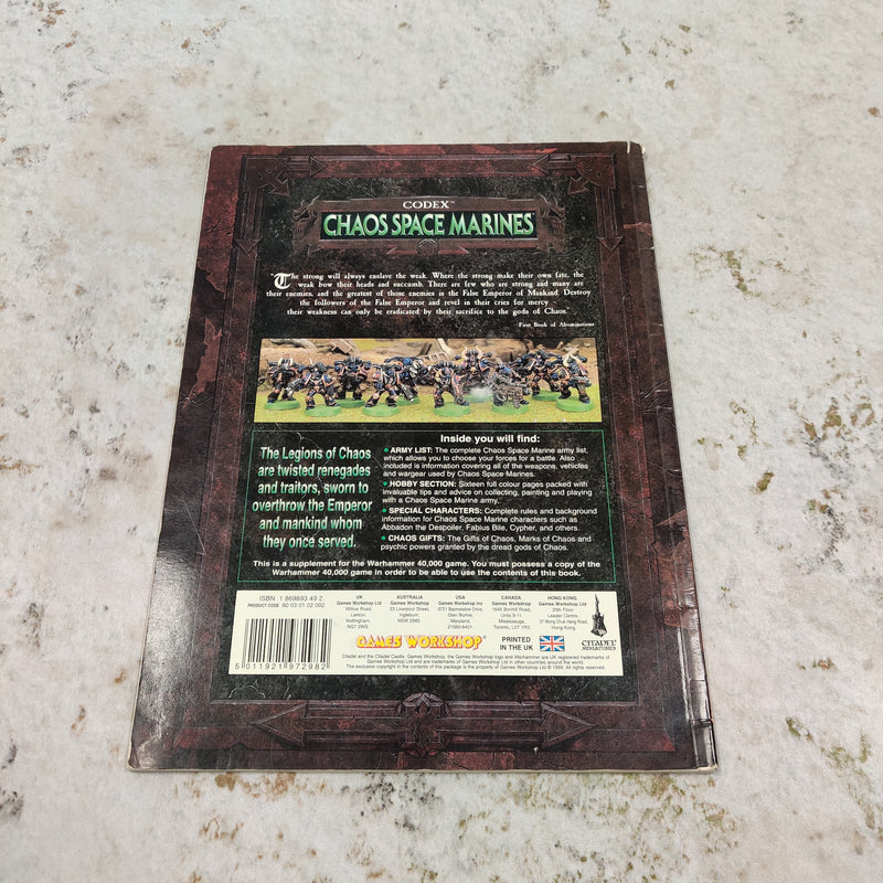 Warhammer 40k Codex Chaos Space Marines - 3rd Edition 1999 BK0040