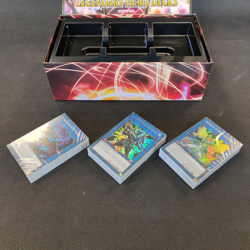 yu gi oh tcg legendary hero decks Amazon.com: Sports Card Display Case Trade Show Display Case for TCG  Pokemon Trading Cards and Jewelry Table Top Display Hold Upto 52 Slabs Made  of Aluminum Acrylic Glass Anti Theft Lock Portable main image 0