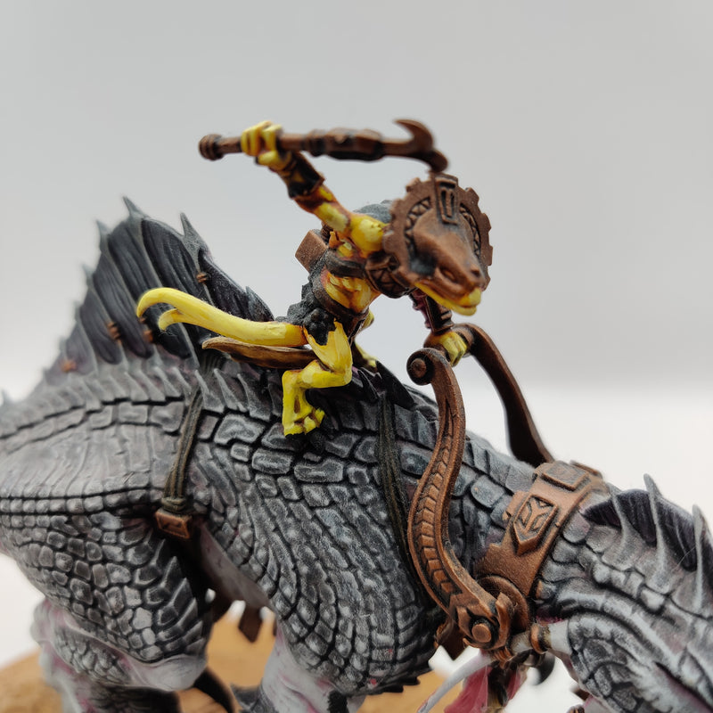 Warhammer Age of Sigmar Skink Oracle on Troglodon and Saurus Scar-Veteran AU016