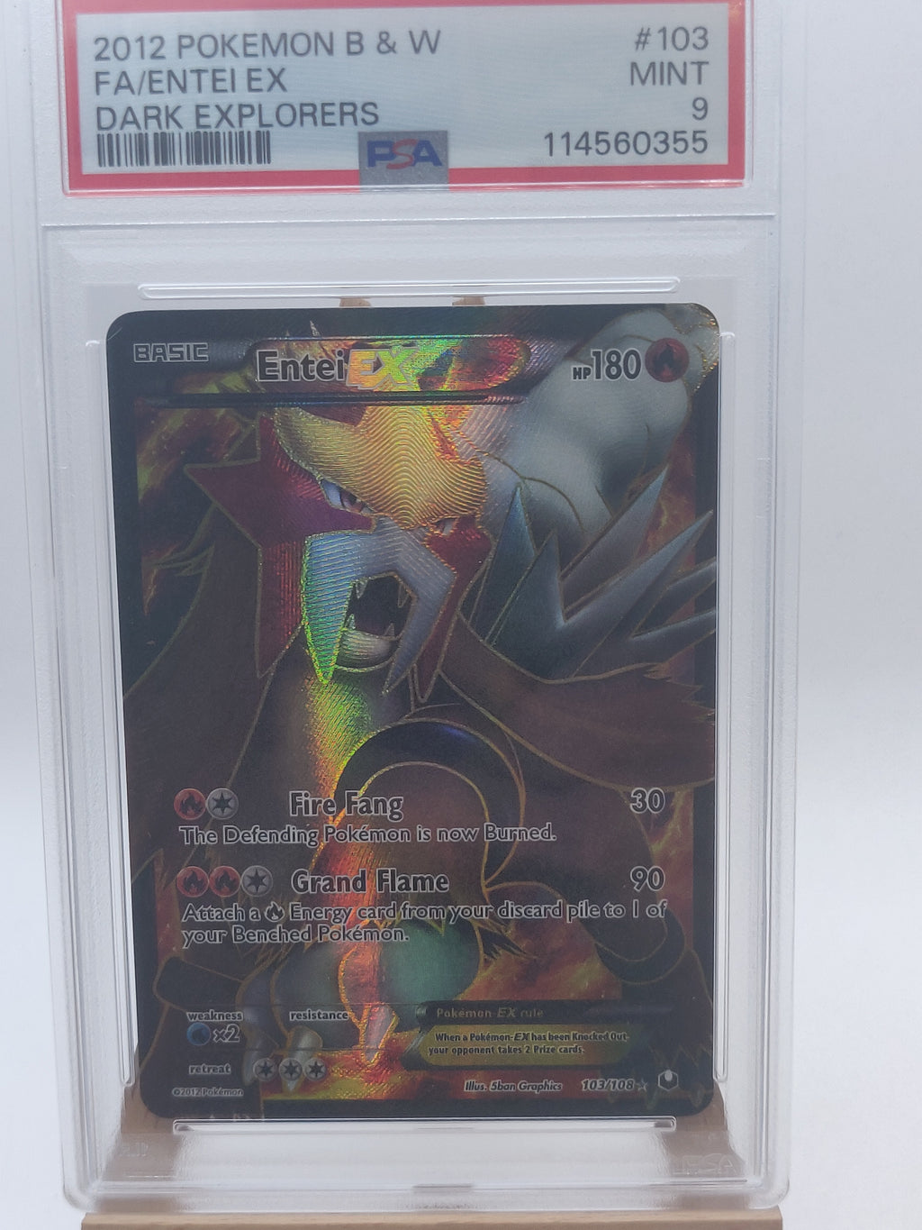 pokemon entei card ex Pokemon Entei Ex Holo - PSA 9 - Dark Explorers #103