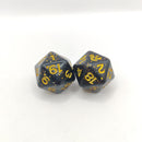 Dungeons and Dragons Dice D20 Black and Gold Oversized x2 BA183