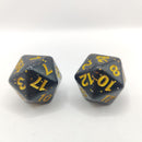 Dungeons and Dragons Dice D20 Black and Gold Oversized x2 BA183