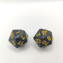 Dungeons and Dragons Dice D20 Black and Gold Oversized x2 BA183