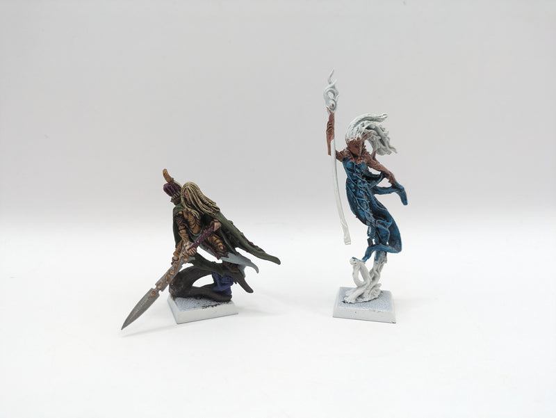 Warhammer Fantasy/Old World: Wood Elves Spellweaver and Hero with Great Weapon Finecast (BC112)