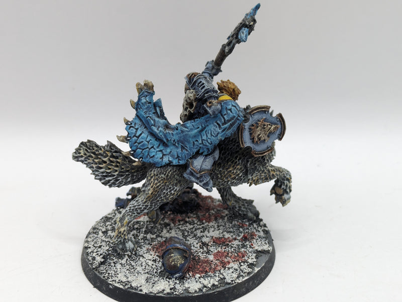 Warhammer 40k: Space Marine Space Wolves Wolf Lord on Thunderwolf - Well Painted (AZ213)