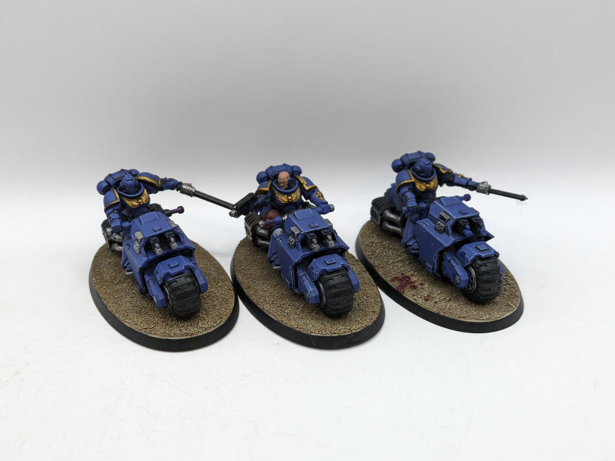 Warhammer 40k : 3 Outriders Space Marines (Imperium 59 & 60), Assemblés/peints