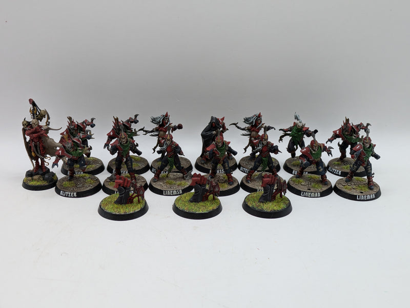 Warhammer Blood Bowl: Dark Elf Team Naggaroth Nightmares - Well Painted (AT098)