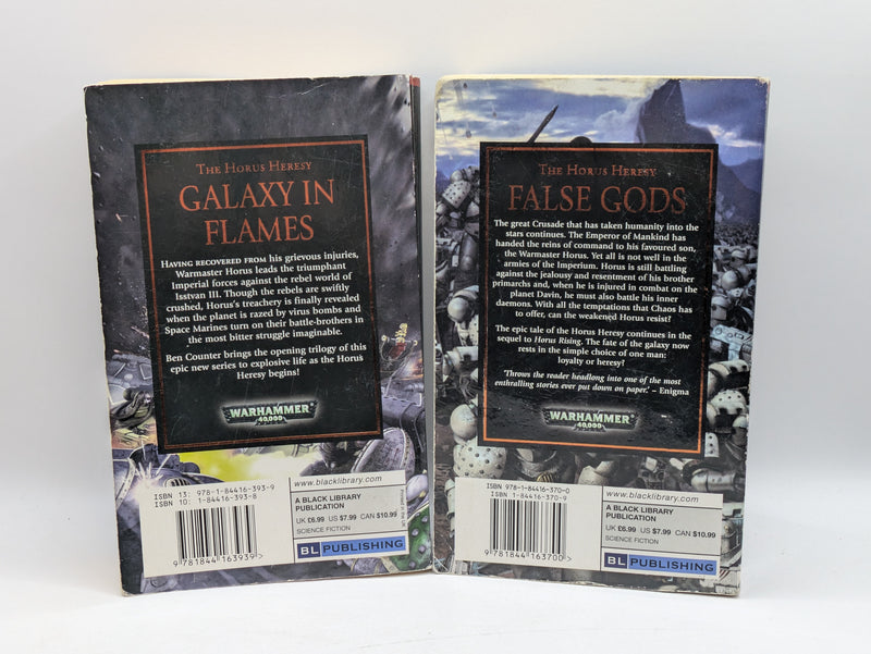 Warhammer The Horus Heresy: False Gods by Graham McNeill and Galaxy in Flames by Ben Counter (AS790)