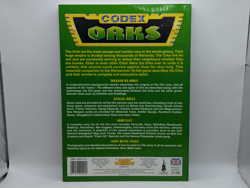 Warhammer 40k: Codex Supplement Orks 2nd Edition (BK0022)