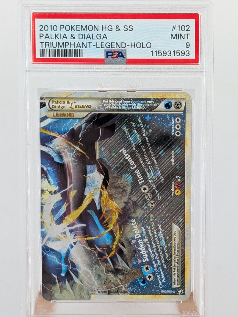 Pokemon Palkia & Dialga Legend Pair Holo - PSA 9 - Triumpant #101/102 Pokemon Palkia & Dialga Legend Pair Holo - PSA 9 - Triumpant #101/102