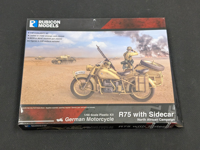 Rubicon Models 1/56 German Motorcycle R75 with Sidecar - DAK AV407