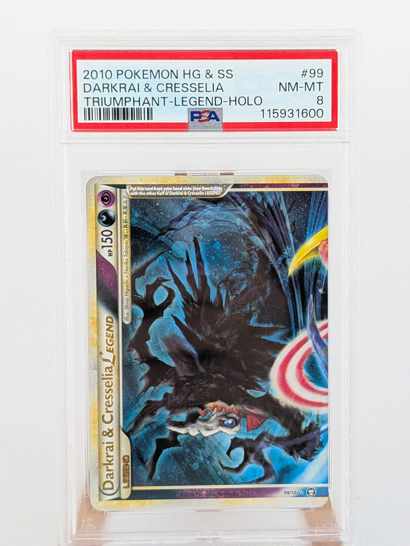 Pokemon Darkrai & Cresselia Legend Pair Holo - PSA 8/9 - Triumpant