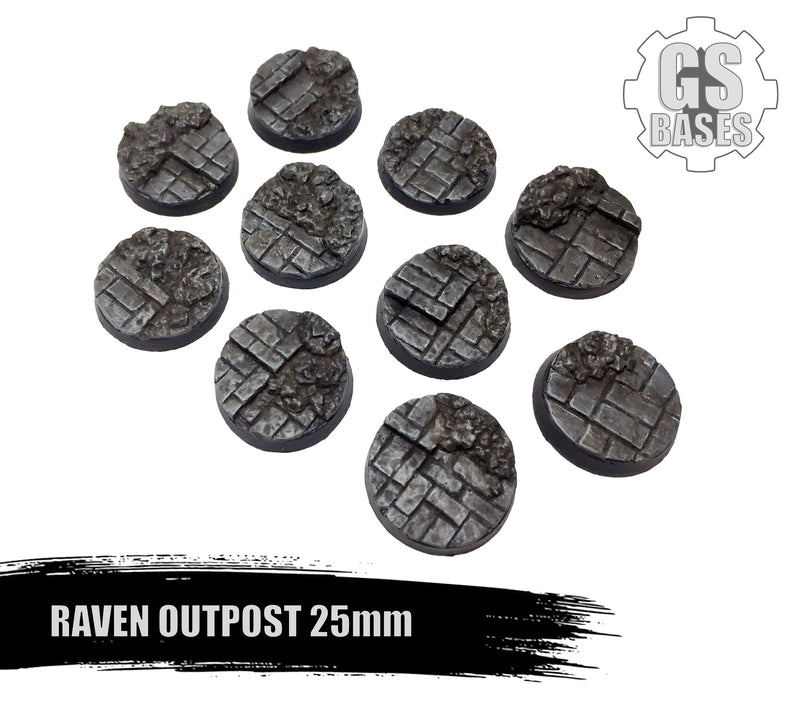 Resin Base - Raven Outpost Round - 25mm (10)