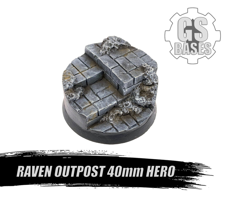 Resin Base - Raven Outpost Round - 40mm Hero (1)