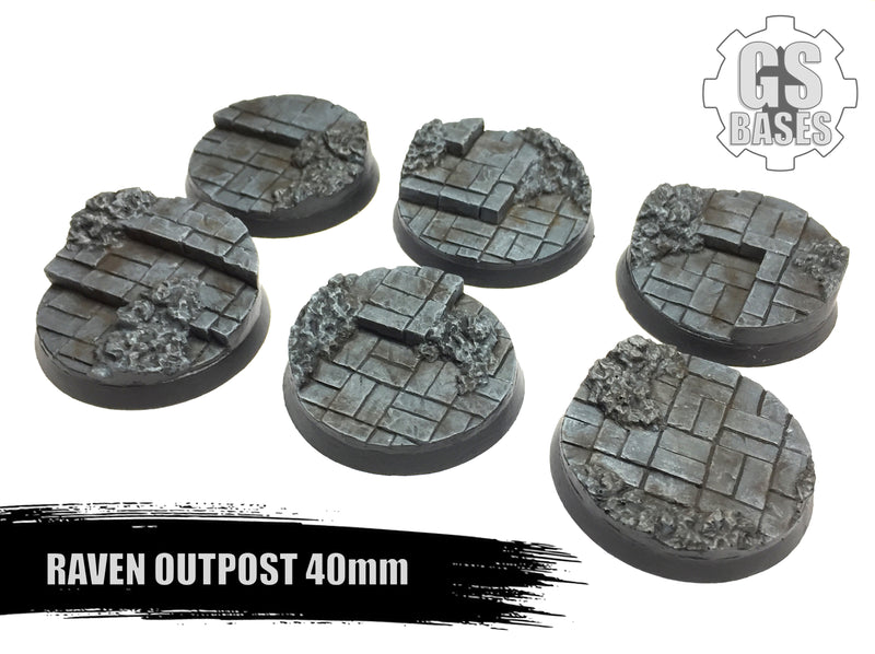 Resin Base - Raven Outpost Round - 40mm (6)