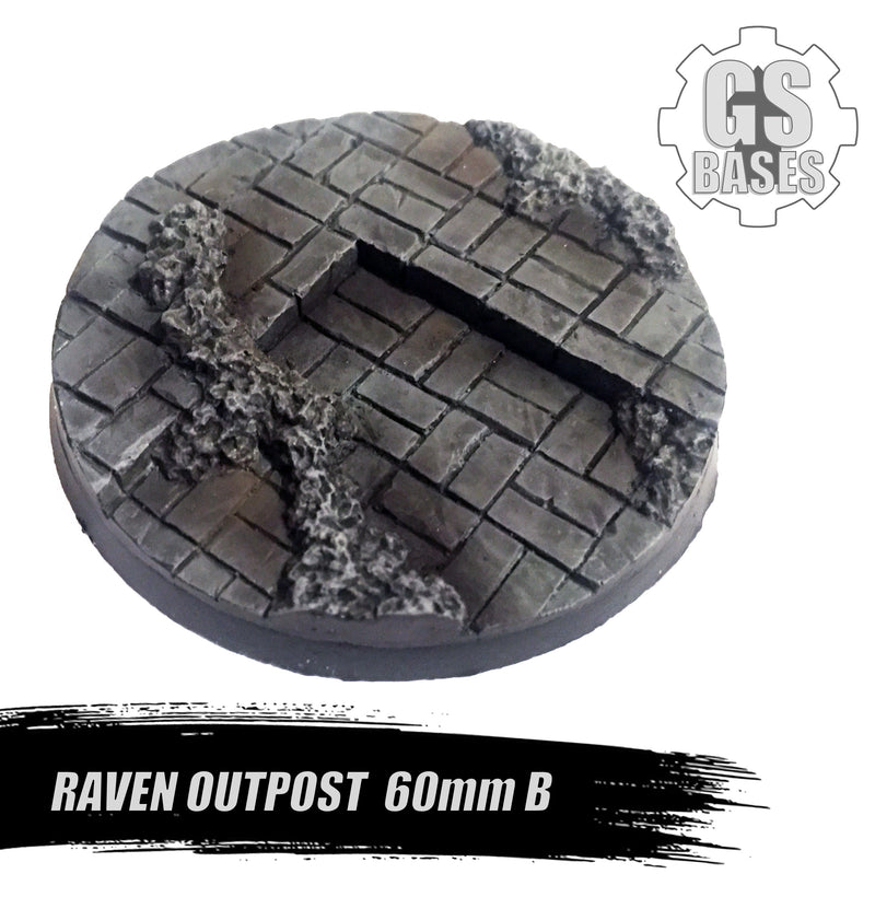 Resin Base - Raven Outpost Round - 60mm (1B)