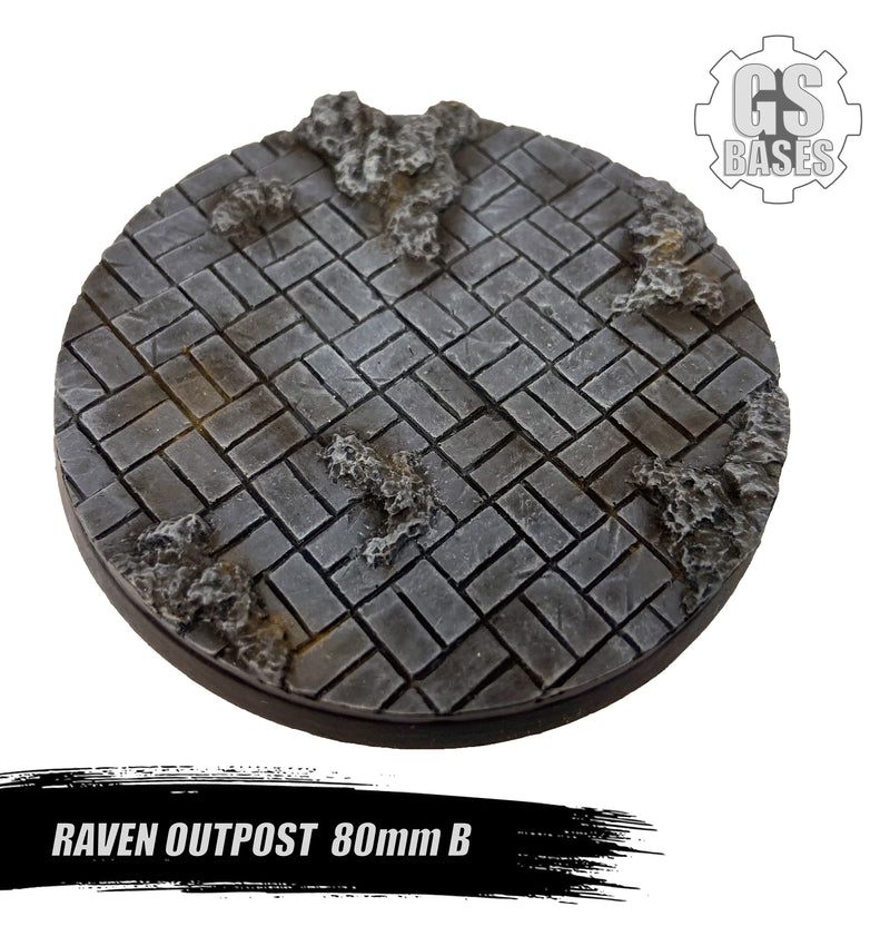 Resin Base - Raven Outpost Round - 80mm (1A)