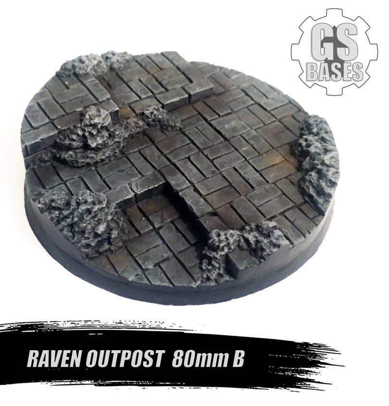 Resin Base - Raven Outpost Round - 80mm (1B)