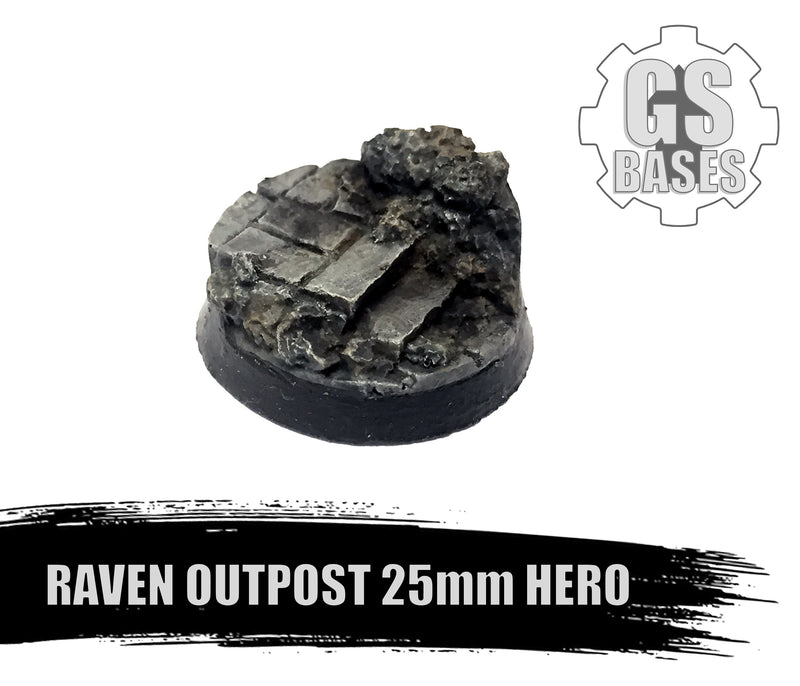 Resin Base - Raven Outpost Round - 25mm Hero (1)